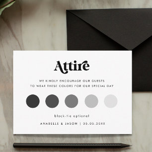 Modern Retro Wedding Attire Guest Dress Code Card 