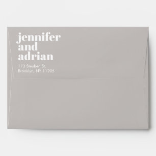 Modern Retro Wedding envelope