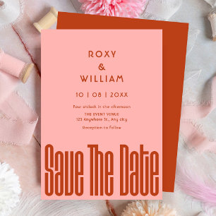 Modern Retro wedding  Save The Date
