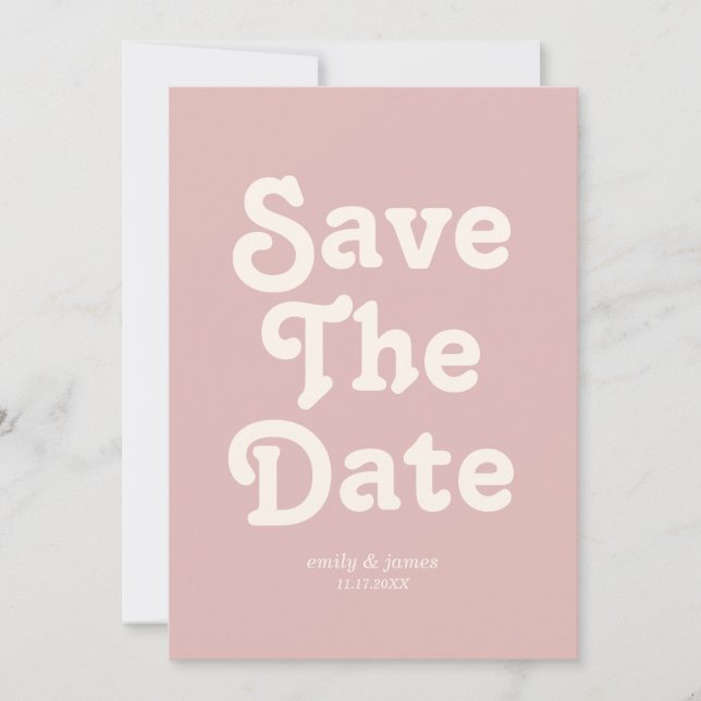 Modern Retro Wedding Save the Date (Front)