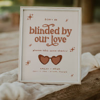 Modern Retro Wedding Sunglasses Favour Sign