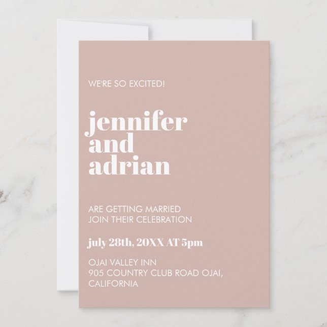 Modern Retro White Modern Invitation (Front)