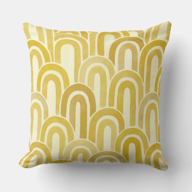 modern retro yellow throw pillow (Front)