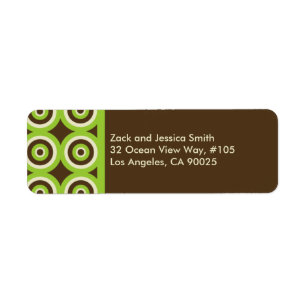 Modern Return Address Label Green & Brown