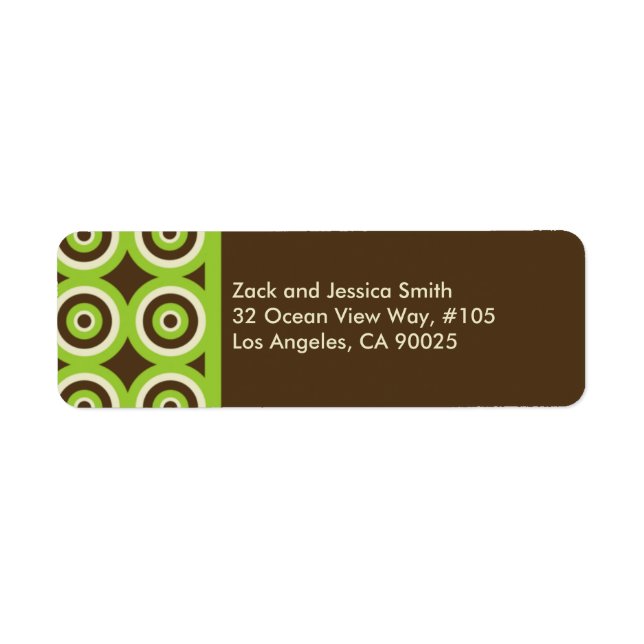 Modern Return Address Label Green & Brown (Front)