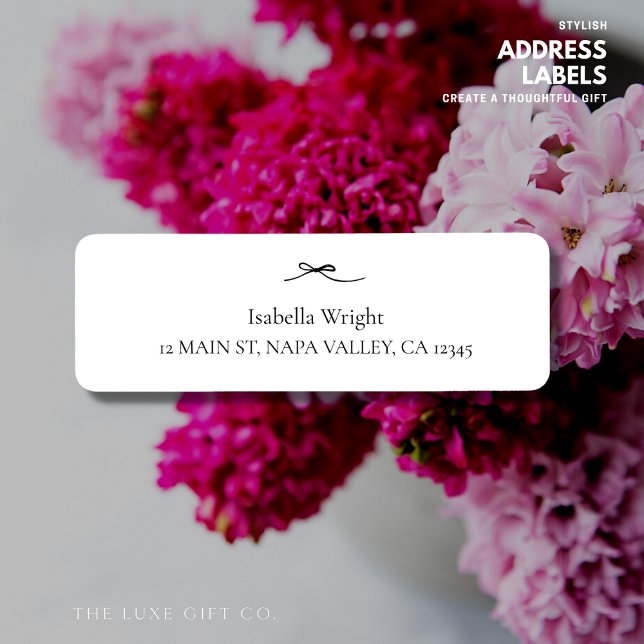 Modern Return Address Labels with Bow (Creator Uploaded)