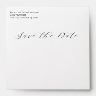 Modern Return Address Save the Date Square Envelope
