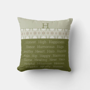 Modern Reversible Dark and Light Green Throw Pillow