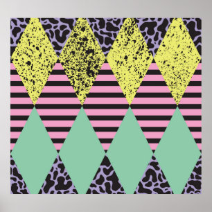 Modern Rhombus: Abstract Seamless Style. Poster