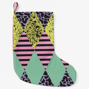 Modern Rhombus: Abstract Seamless Style. Small Christmas Stocking