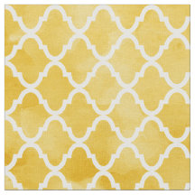 Modern Rich Yellow Watercolor Quatrefoil Pattern