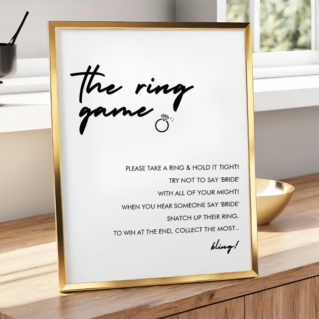 Modern Ring Game Bridal Shower Game Sign (Creator Uploaded)