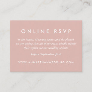 Modern Rings Rose White Wedding Online RSVP Card