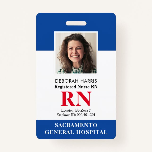 Modern RN Nurse Badge (Front)