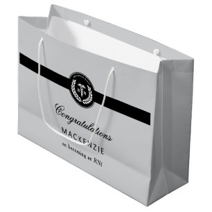 Modern RN Nursing School Graduation Custom Large Gift Bag