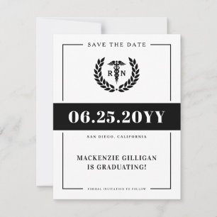 Modern RN Nursing School Graduation  Save The Date