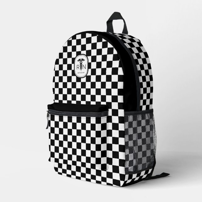 Modern RN Registered Nurse Graduation Personalized Printed Backpack (Back Corner Right)