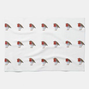 Modern Robin Illustration Kitchen Towel