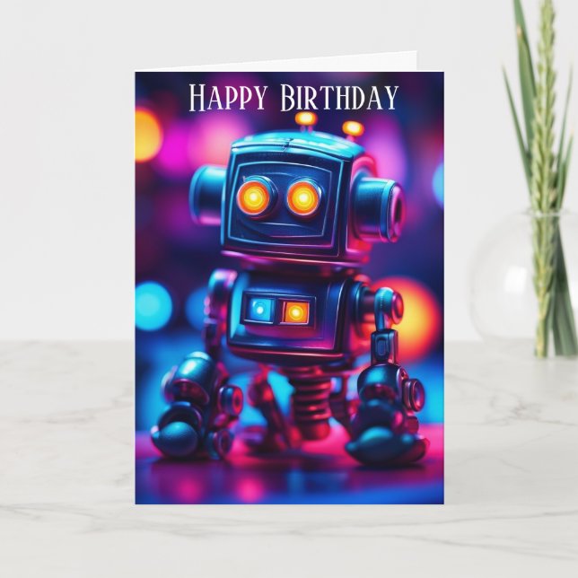 Modern Robot Folded Greeting Card (Front)