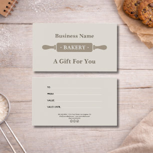 Modern Rolling Pin Bakery Gift Certificate