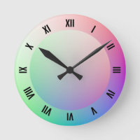 Modern Roman Numerals on Colourful Pastel Rainbow 