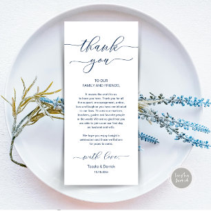 Modern Romance Dinner Place Setting Thank You Card
