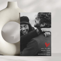 Modern Romantic Black and White Wedding Heart