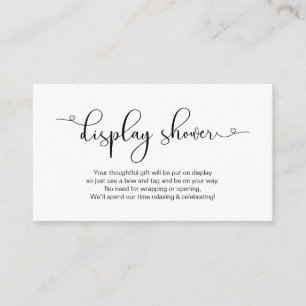 Modern romantic black font, Display Shower Enclosure Card