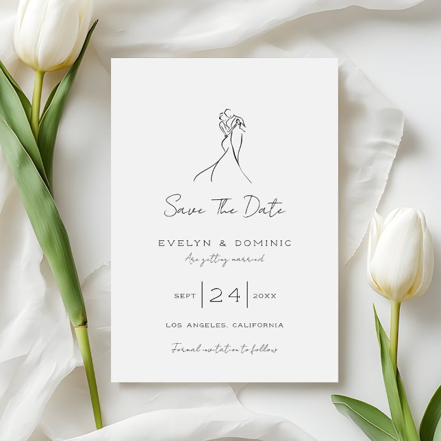 Modern Romantic Bride and Groom Wedding Save The Date (Creator Uploaded)