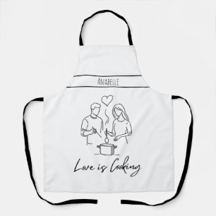Modern Romantic Cooking is Love Apron