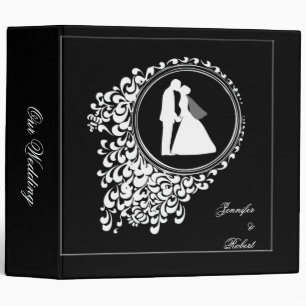 Modern Romantic Couple Silhouette on Dark Binder