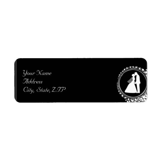 Modern Romantic Couple Silhouette Return Address Return Address Label