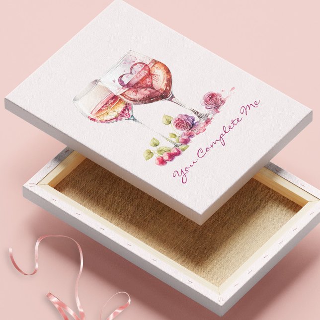 Modern Romantic Cute Red Heart Valentines Day Gift Canvas Print (Creator Uploaded)