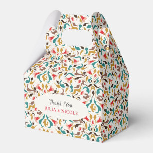 Modern Romantic Elegant Floral Wreath Wedding Favor Box