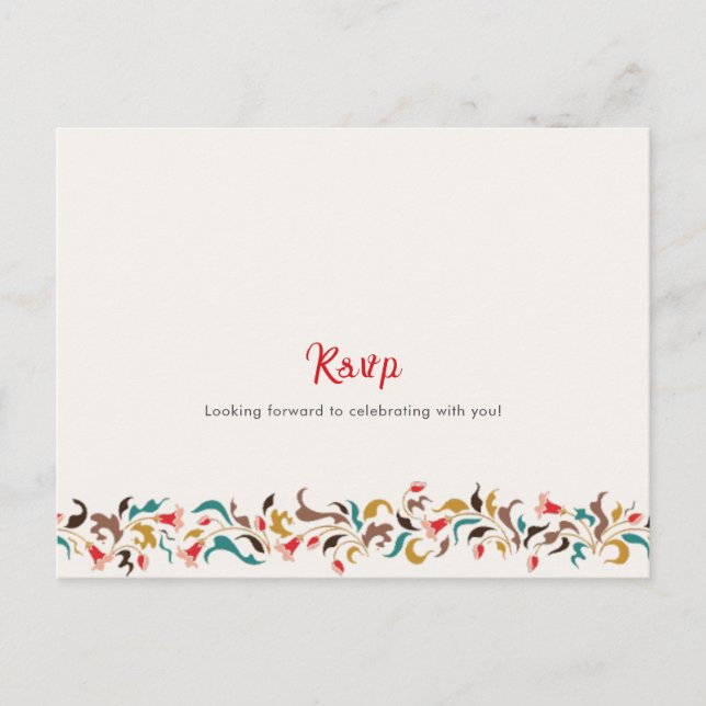 Modern Romantic Elegant Floral Wreath Wedding Postcard (Front)