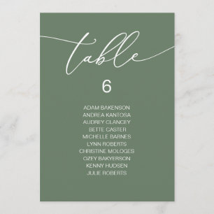 Modern Romantic Guests Seating Chart Table Card
