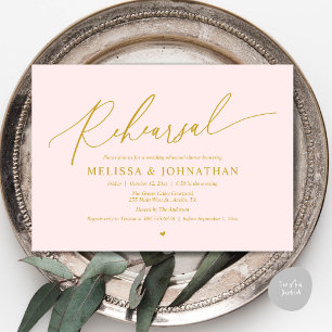 Modern Romantic Intimate Wedding Rehearsal Dinner  Invitation
