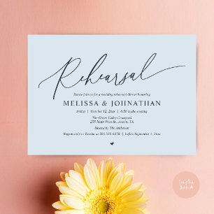 Modern Romantic Intimate Wedding Rehearsal Dinner Invitation