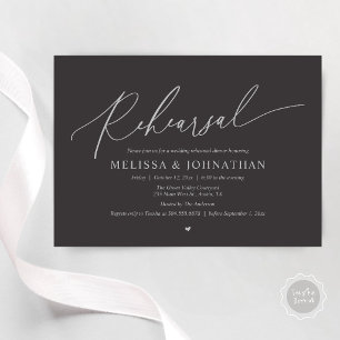 Modern Romantic Intimate Wedding Rehearsal Dinner Invitation