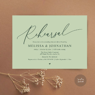 Modern Romantic Intimate Wedding Rehearsal Dinner Invitation