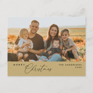 Modern Romantic, Merry Christmas Family Postcard