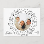 Modern Romantic, Merry Christmas Family Postcard<br><div class="desc">Merry Christmas. Celebrate the season with this family photo postcard It is fully customisable and personalised with your own greeting messages. Please add your return address for easy mailing. It is simple,  easy,  yet modern minimalist and festive. This is the perfect postcard for sending your holiday wishes. White theme.</div>