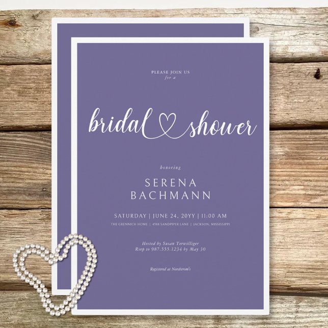 Modern Romantic Minimal Lavender Bridal Shower Invitation (Modern Romantic Minimal Lavender Bridal Shower Invitation)