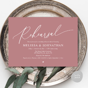 Modern Romantic Minimal Wedding Rehearsal Dinner Invitation