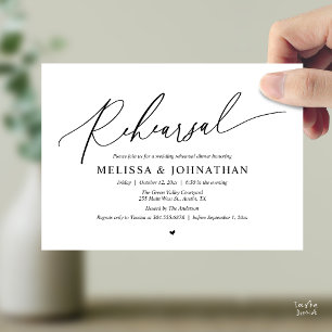 Modern Romantic Minimal Wedding Rehearsal Dinner Invitation