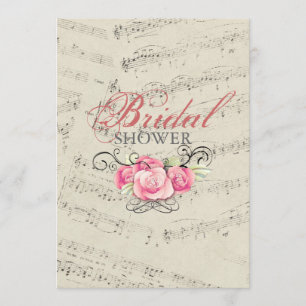 Modern Romantic Music notes bridal shower Invitation