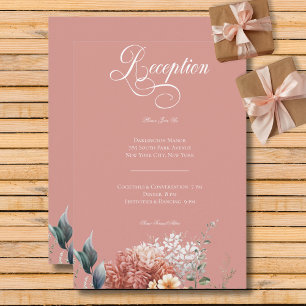 Modern Romantic Pink Garden Floral Reception Enclosure Card