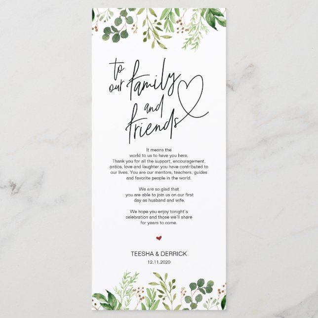 Modern romantic Place Setting Thank You Card (Front)
