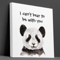 Modern Romantic Quote With Black And White Panda