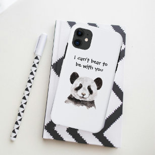 Modern Romantic Quote With Black And White Panda Case-Mate iPhone Case